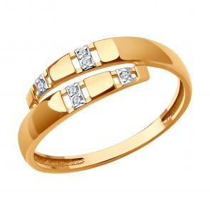 Золотое кольцо SOKOLOV с фианитом 019476 фото