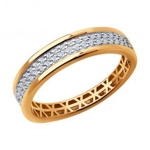 Золотое кольцо SOKOLOV с фианитом 019485 фото