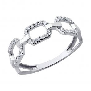 Кольцо из белого золота SOKOLOV с фианитом 019492-3 фото