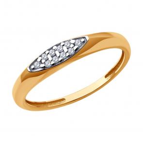 Золотое кольцо SOKOLOV с фианитом 019494 фото