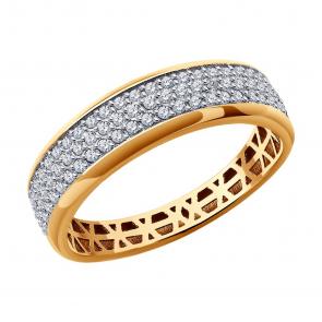 Золотое кольцо SOKOLOV с фианитом 019519 фото