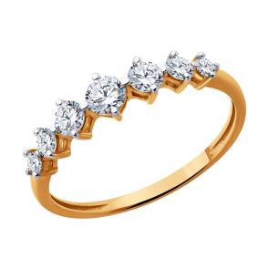 Золотое кольцо SOKOLOV с фианитом 019529 фото