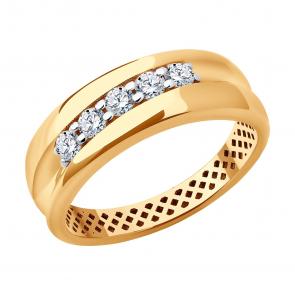 Золотое кольцо SOKOLOV с фианитом 019534 фото