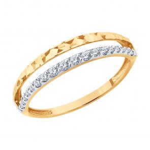 Золотое кольцо SOKOLOV с фианитом 019550 фото