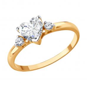 Золотое кольцо SOKOLOV с фианитом 019551 фото