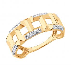 Золотое кольцо SOKOLOV с фианитом 019590 фото