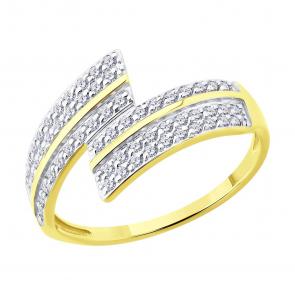 Кольцо из лимонного золота SOKOLOV с фианитом 019606-2 фото