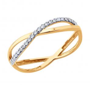 Золотое кольцо SOKOLOV с фианитом 019610 фото