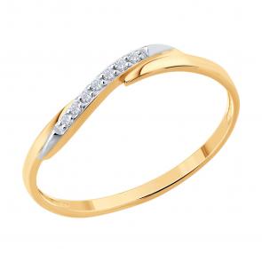 Золотое кольцо SOKOLOV с фианитом 019613 фото