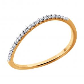 Золотое кольцо SOKOLOV с фианитом 019627 фото