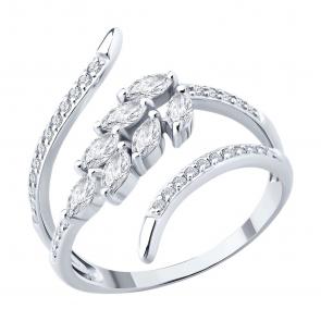 Кольцо из белого золота SOKOLOV с фианитом 019642-3 фото