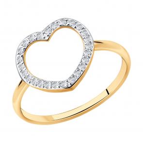 Золотое кольцо SOKOLOV с фианитом 019648 фото