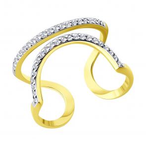 Кольцо из лимонного золота SOKOLOV с фианитом 019679-2 фото