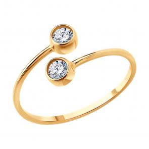 Золотое кольцо SOKOLOV с фианитом 019685 фото