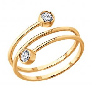 Золотое кольцо SOKOLOV с фианитом 019687 фото