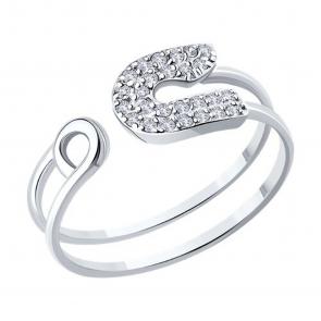 Кольцо из белого золота SOKOLOV с фианитом 019688-3 фото