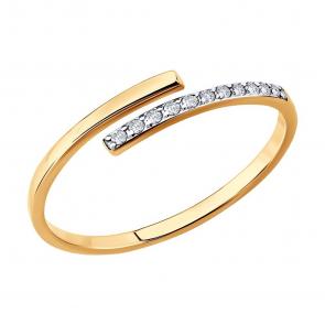 Золотое кольцо SOKOLOV с фианитом 019693 фото