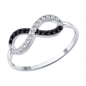 Кольцо из белого золота SOKOLOV с фианитом 019697-3 фото