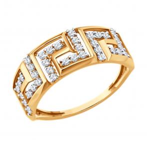 Золотое кольцо SOKOLOV с фианитом 019710 фото