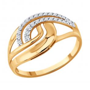 Золотое кольцо SOKOLOV с фианитом 019711 фото