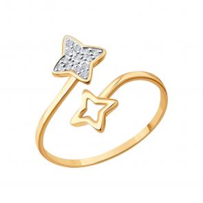 Золотое кольцо SOKOLOV с фианитом 019713 фото