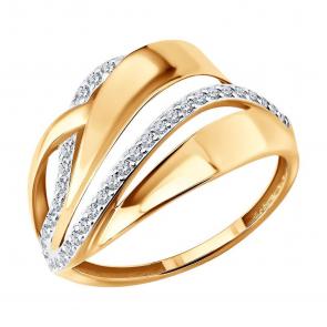 Золотое кольцо SOKOLOV с фианитом 019717 фото