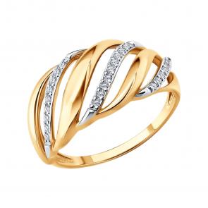 Золотое кольцо SOKOLOV с фианитом 019794 фото