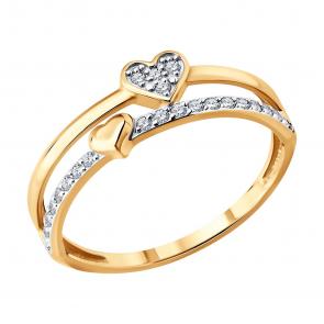 Золотое кольцо SOKOLOV с фианитом 019797 фото