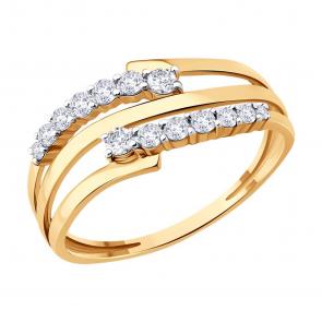 Золотое кольцо SOKOLOV с фианитом 019798 фото