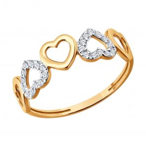 Золотое кольцо SOKOLOV с фианитом 019800 фото