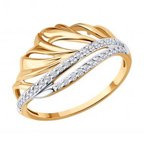 Золотое кольцо SOKOLOV с фианитом 019804 фото