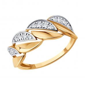 Золотое кольцо SOKOLOV с фианитом 019807 фото