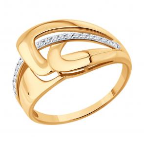 Золотое кольцо SOKOLOV с фианитом 019809 фото