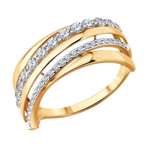 Золотое кольцо SOKOLOV с фианитом 019812 фото