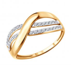 Золотое кольцо SOKOLOV с фианитом 019816 фото