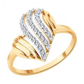 Золотое кольцо SOKOLOV с фианитом 019821 фото