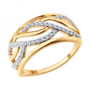 Золотое кольцо SOKOLOV с фианитом 019822 фото