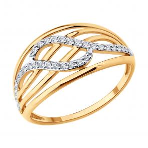 Золотое кольцо SOKOLOV с фианитом 019826 фото