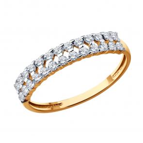 Золотое кольцо SOKOLOV с фианитом 019831 фото