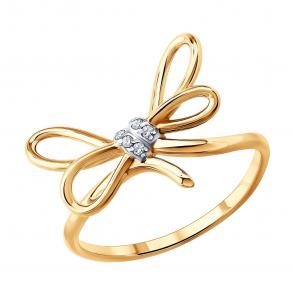 Золотое кольцо SOKOLOV с фианитом 019849 фото