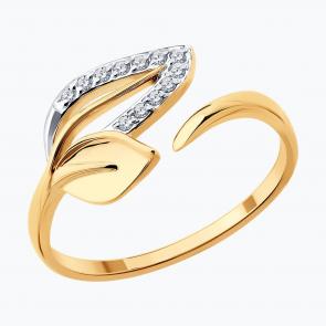 Золотое кольцо SOKOLOV с фианитом 019852 фото