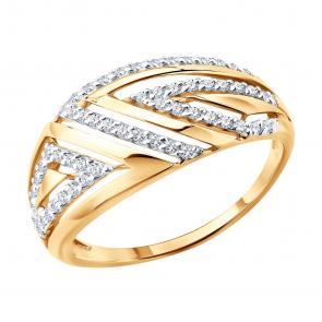 Золотое кольцо SOKOLOV с фианитом 019863 фото