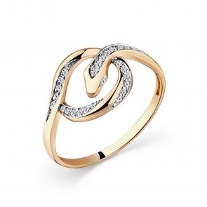 Золотое кольцо Символ года Змея Мастер Бриллиантс фианитом 01M001-0533-0001-011 фото