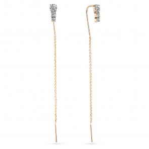 Золотые серьги Мастер Бриллиант с фианитом 01M002-0068-0001-011 фото