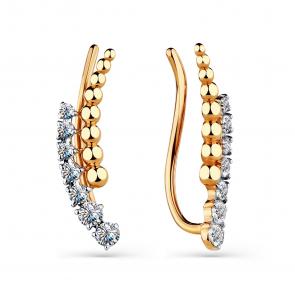 Золотые серьги Мастер Бриллиант с фианитом 01M002-0409-0001-011 фото