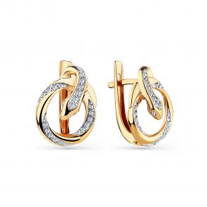 Золотые серьги Символ года Змея Мастер Бриллиант с фианитом 01M002-0533-0001-011 фото