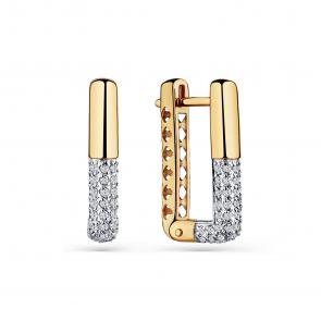 Золотые серьги Мастер Бриллиант с фианитом 01M002-0605-0001-011 фото