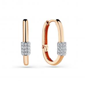 Золотые серьги Мастер Бриллиант с фианитом 01M002-0641-0001-011 фото