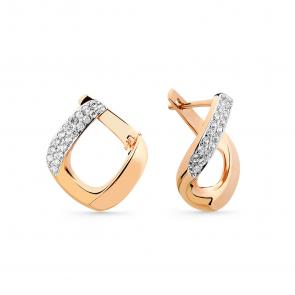 Золотые серьги Мастер Бриллиант с фианитом 01M002-0822-0001-011 фото