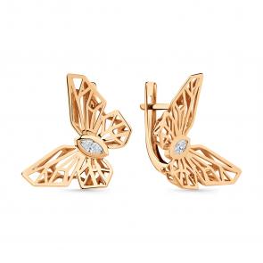 Золотые серьги Мастер Бриллиант с фианитом 01M002-0898-0001-010 фото